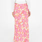 Gonna maxi floreale rosa in lino