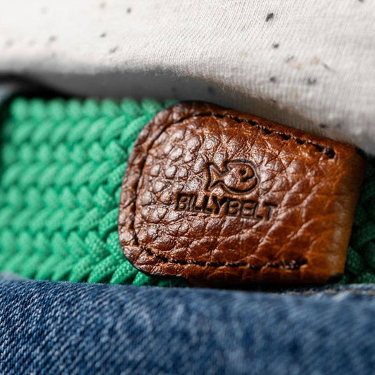 Cintura elastica intrecciata verde da golf