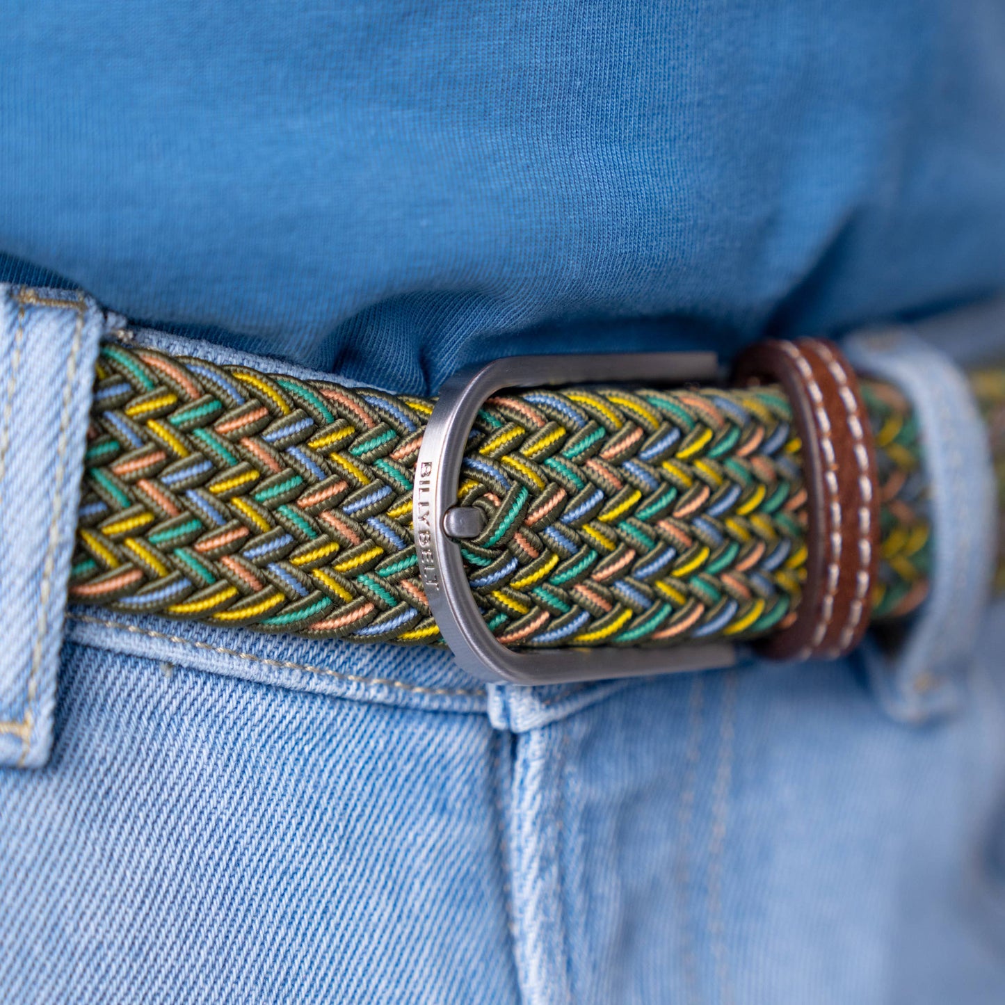 Cintura elastica intrecciata multicolore Belfast