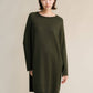 Abito midi girocollo in lana merino extrafine