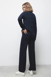 Maglione a maglia strutturata con collo zip