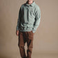 Maglione uomo con zip a un quarto tinto a pigmento verde salvia