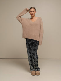 Maglione in maglia con scollo a V