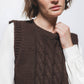 Gilet in maglia strutturata con scollo tondo