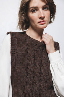 Gilet in maglia strutturata con scollo tondo