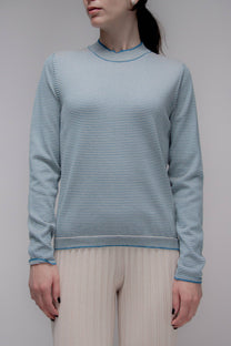 Maglione girocollo a righe in cotone Pima