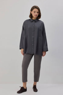 Camicia oversize in raso