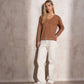 Maglione in maglia lurex con scollo a V