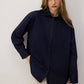 Camicia oversize in cotone blu navy