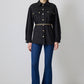 Giacca camicia effetto suede con cintura a catena