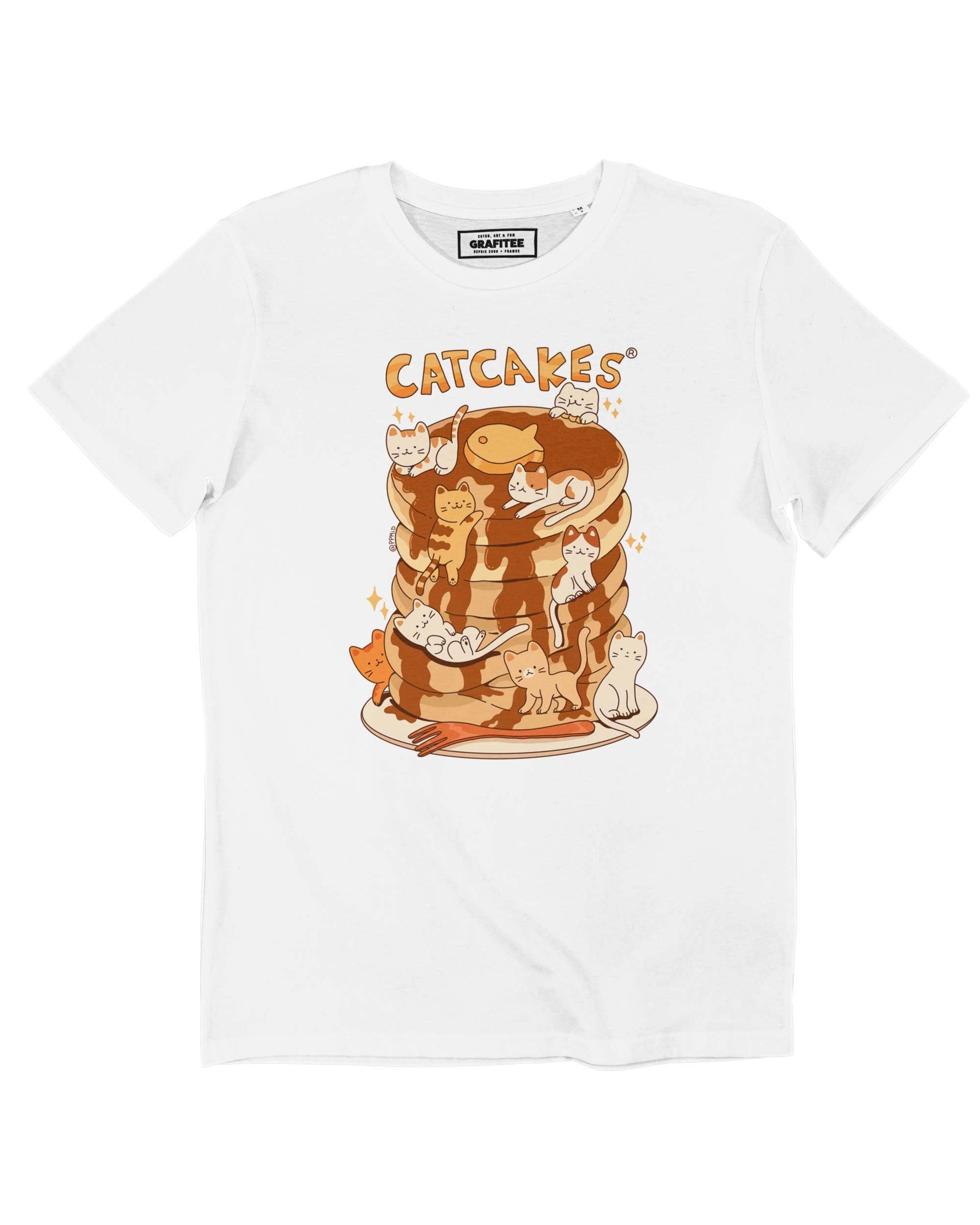 T-shirt Catcakes con stampa di gatti