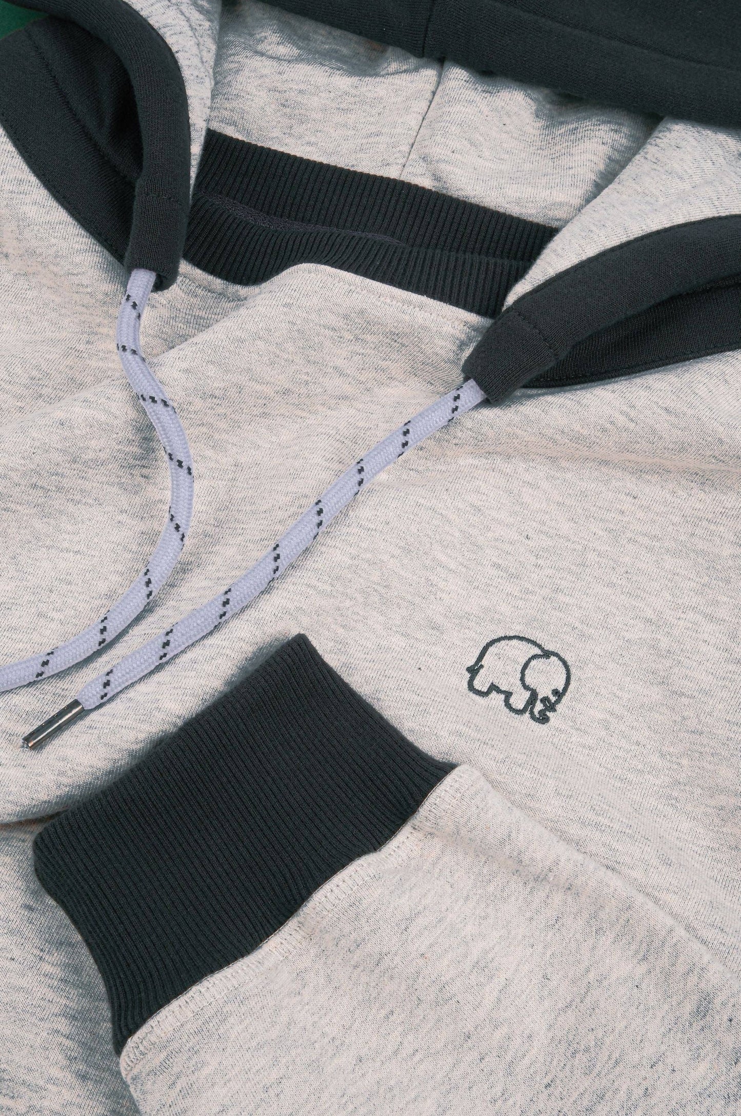 Felpa oversize con cappuccio in cotone biologico grigio melange