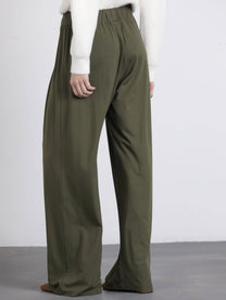Pantaloni palazzo con pinces e vita elastica