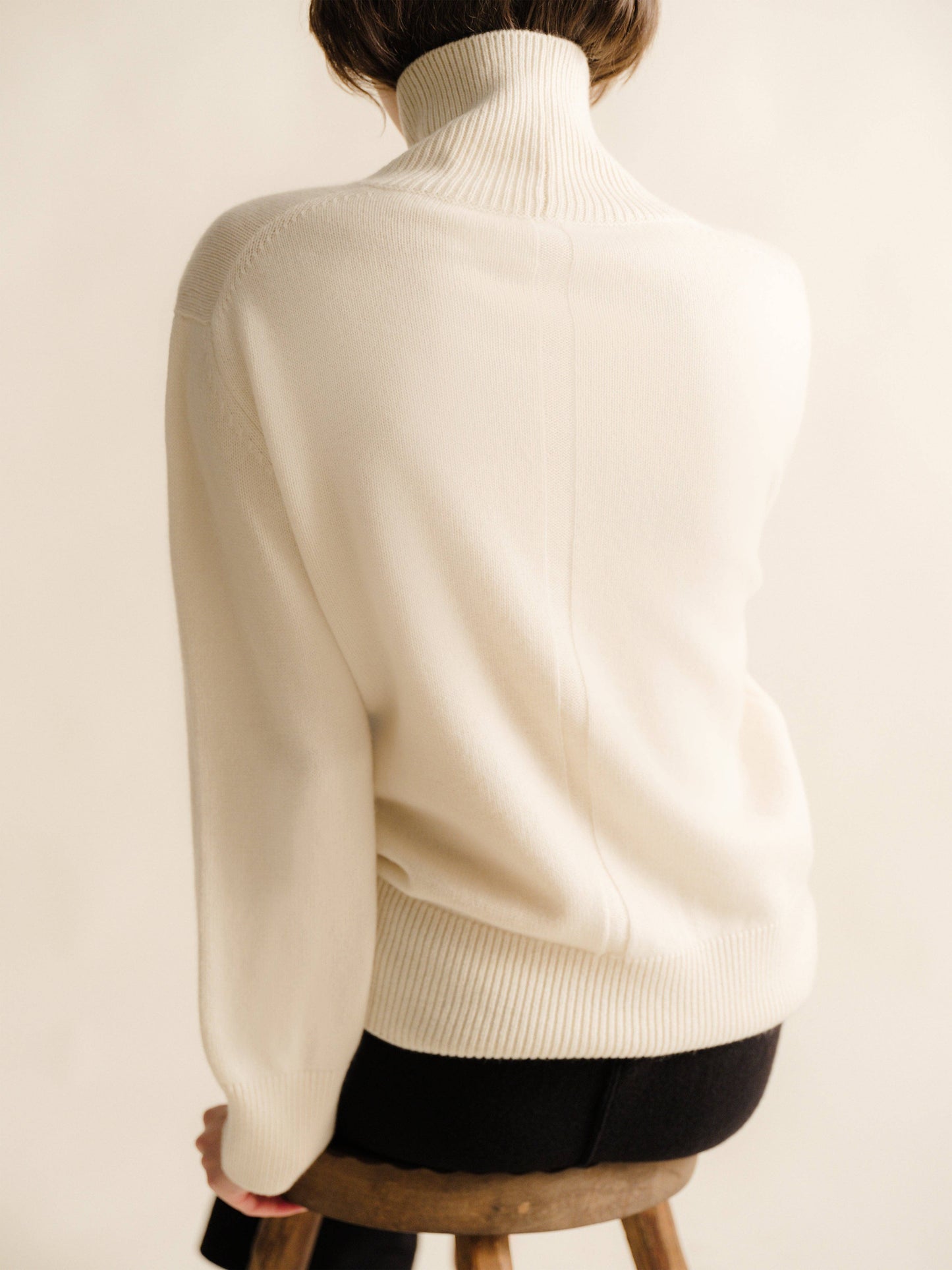 Maxi maglione a collo alto in puro cashmere