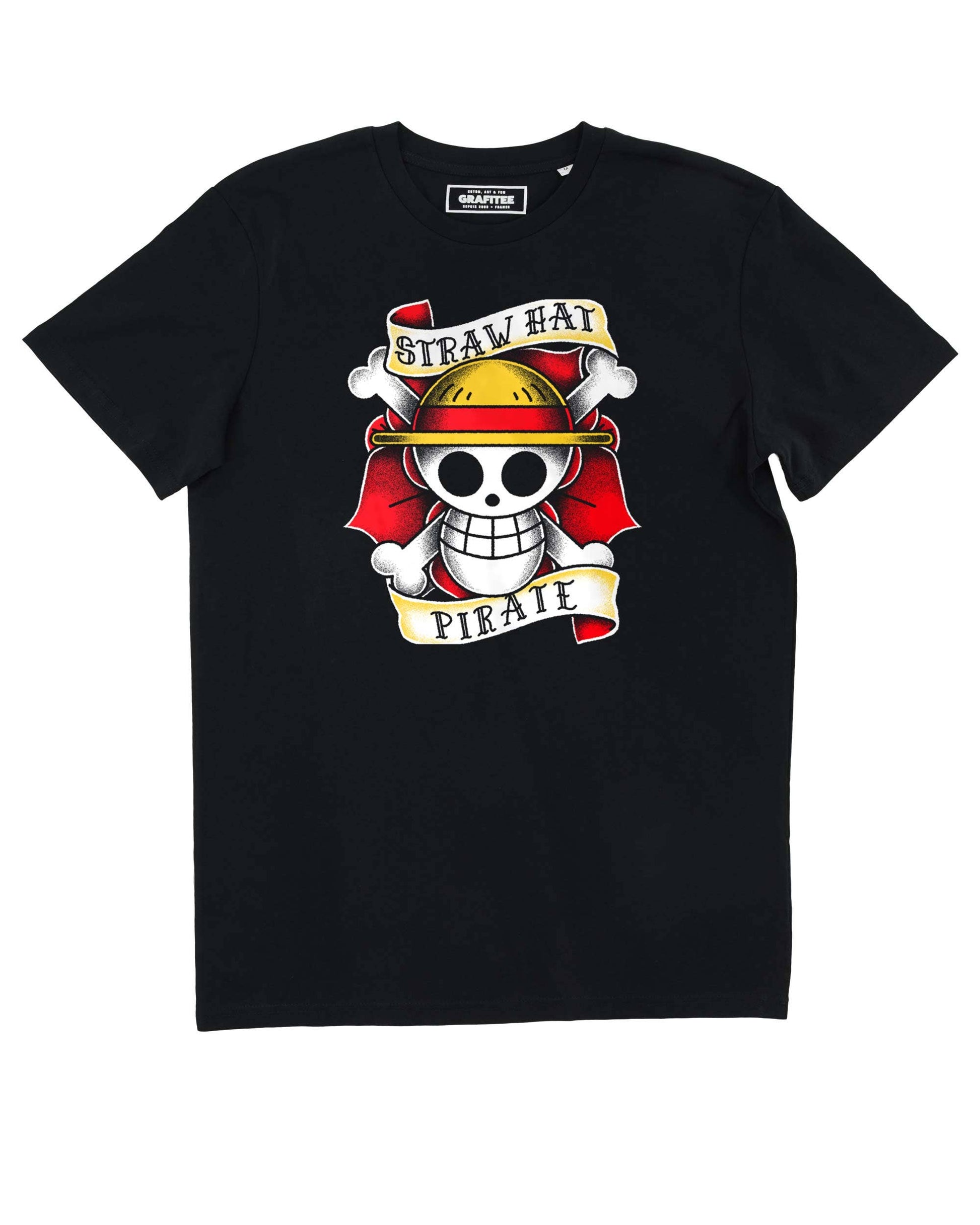 T-shirt Pirata Vintage con Grafica Manga