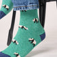 Calzini in cotone pettinato con panda a righe