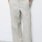 Pantaloni palazzo in cotone con tasche e vita elasticizzata