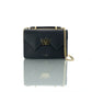 Mini borsa a tracolla in pelle liscia con pattina a W