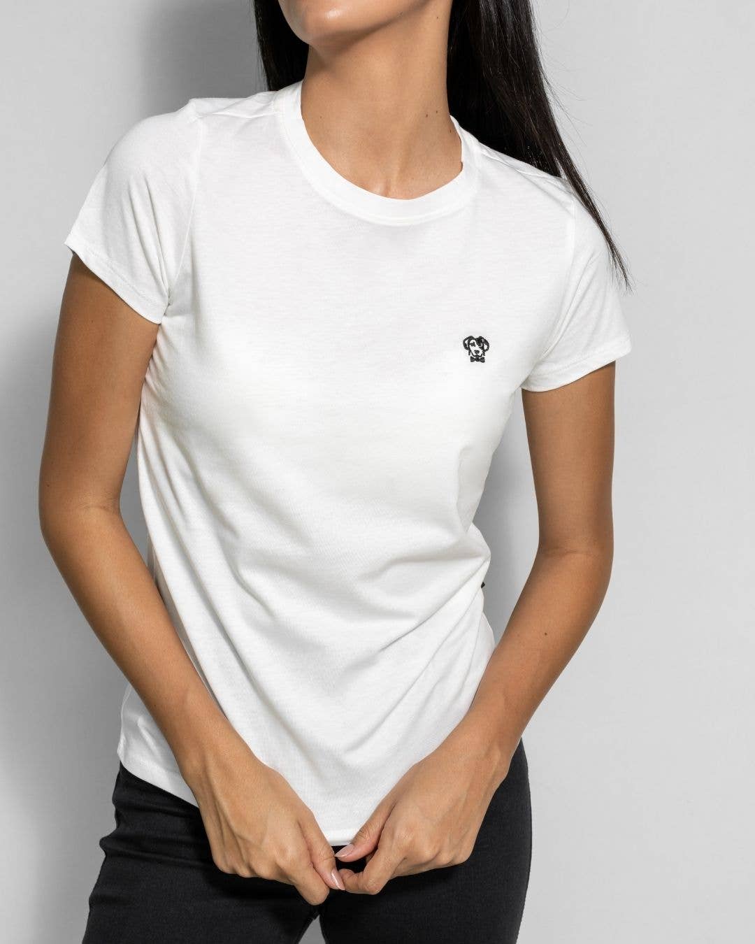 T-shirt donna bianca antimacchia in cotone