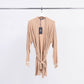 Cardigan lungo a coste con cintura
