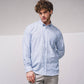 Camicia a righe azzurra