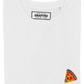 T-shirt unisex bianca con patch pizza ricamata