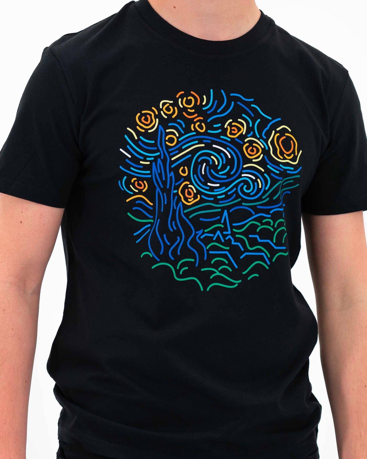 T-shirt Starry Night con grafica artistica
