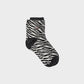 Calze zebra glitterate in cotone pettinato bianco e nero