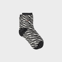 Calze zebra glitterate in cotone pettinato bianco e nero