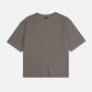 T-shirt oversize pesante in cotone organico grigio pietra