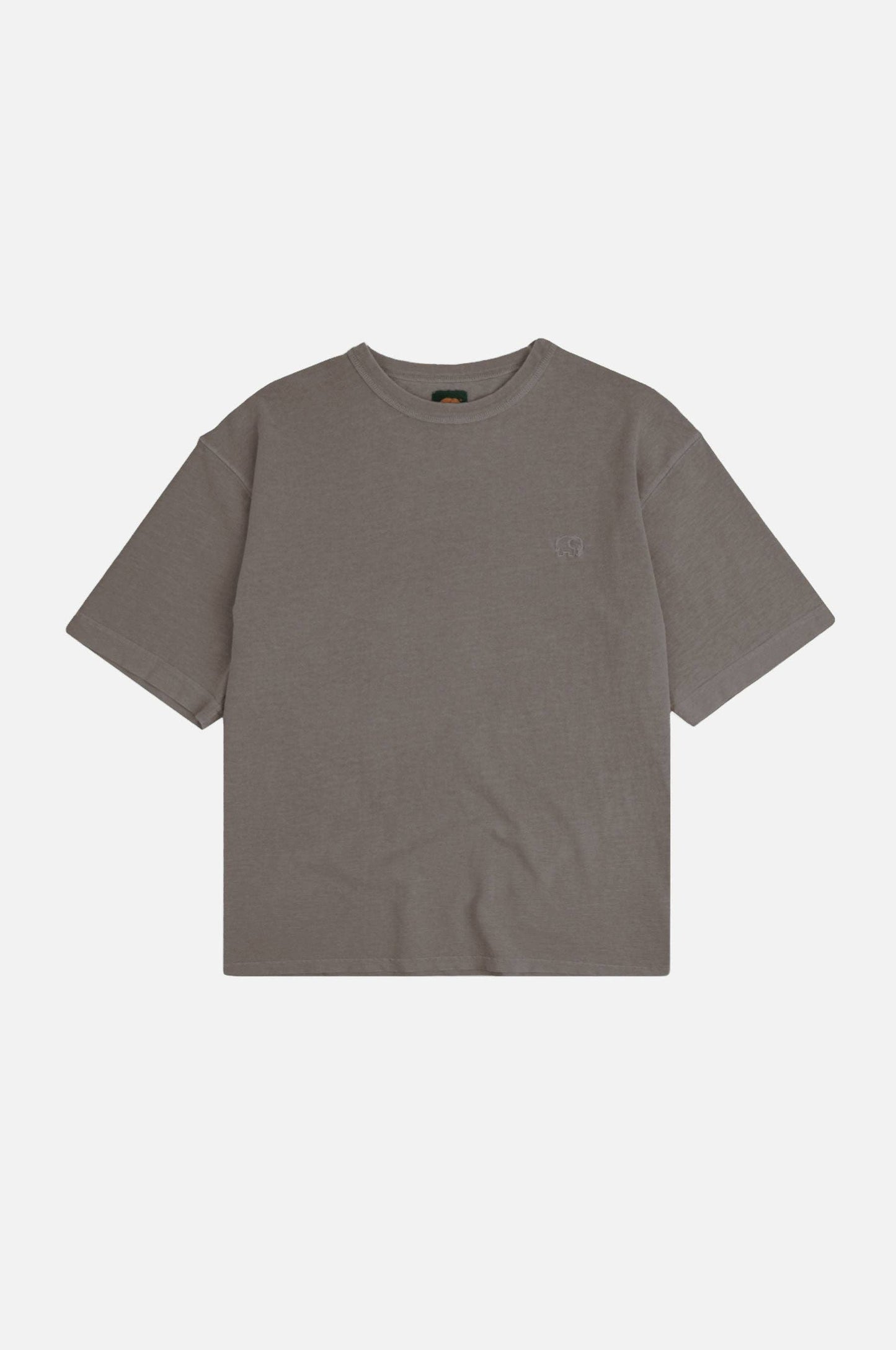T-shirt oversize pesante in cotone organico grigio pietra