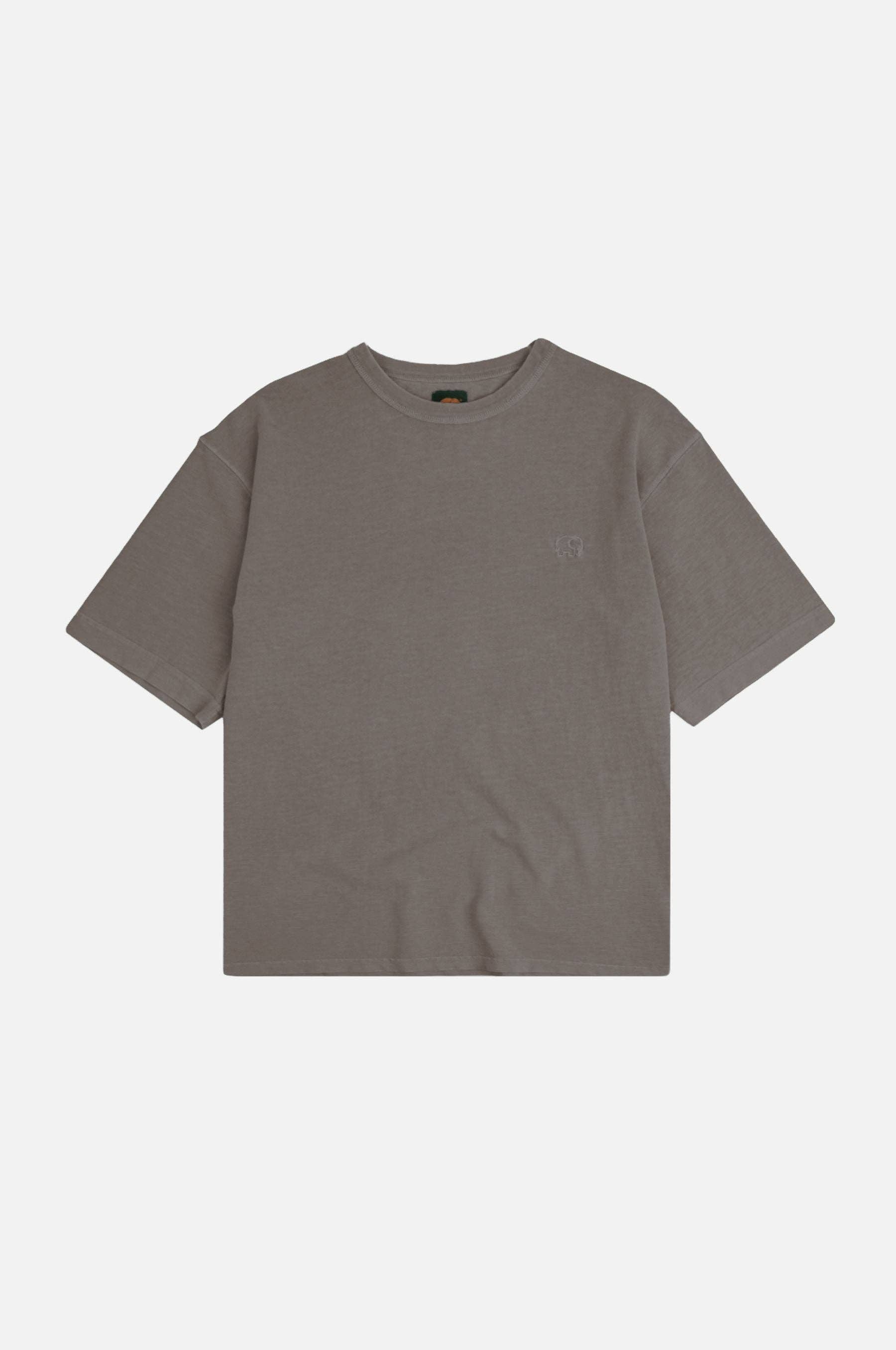 T-shirt oversize pesante in cotone organico grigio pietra