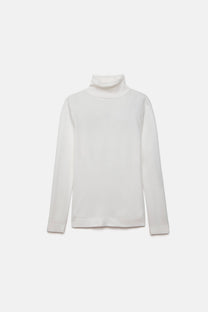 Maglione a maglia rasata con collo alto