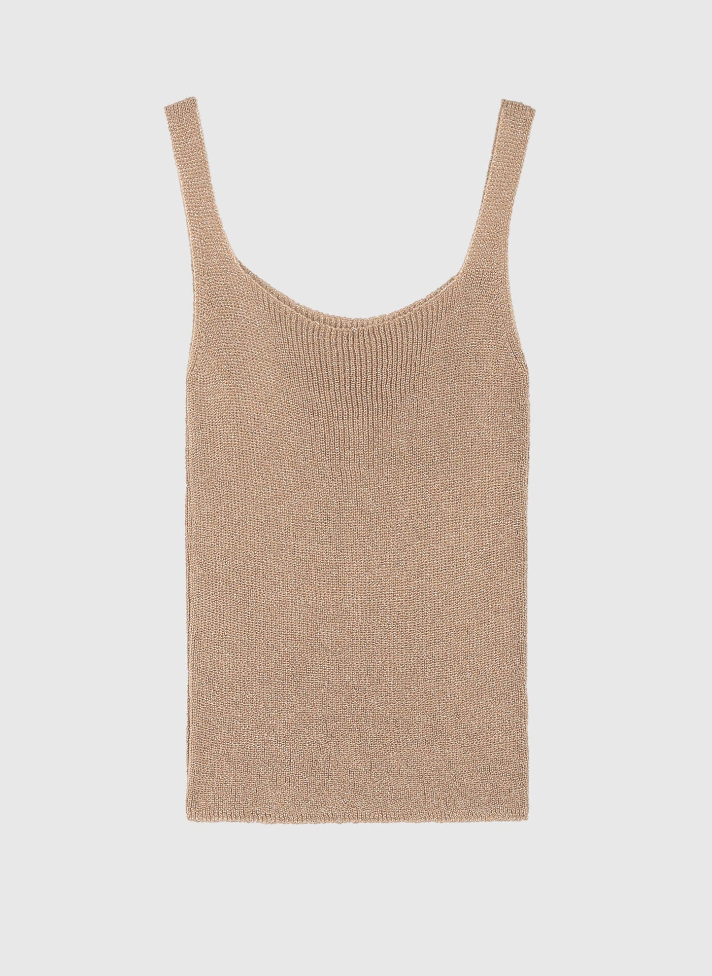 Canotta Lity in maglia metallizzata color sabbia