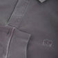 Maglione polo pesante tinto a pigmento in peltro