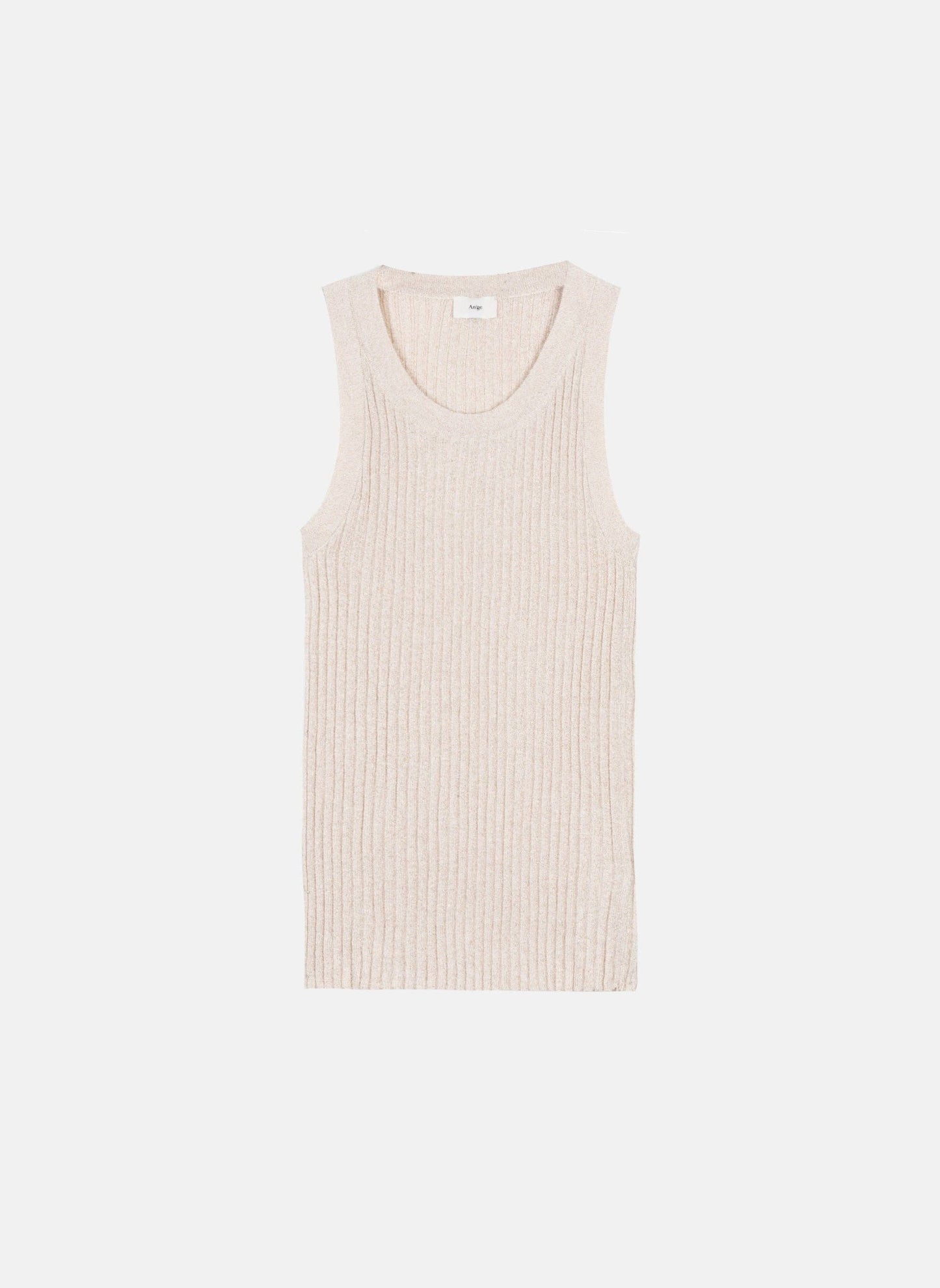 Canotta Laya in maglia metallizzata écru