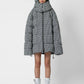 Bomber oversize pied de poule con cappuccio removibile