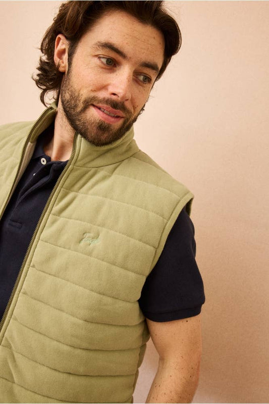 Gilet imbottito in pile di cotone con tasche Ami
