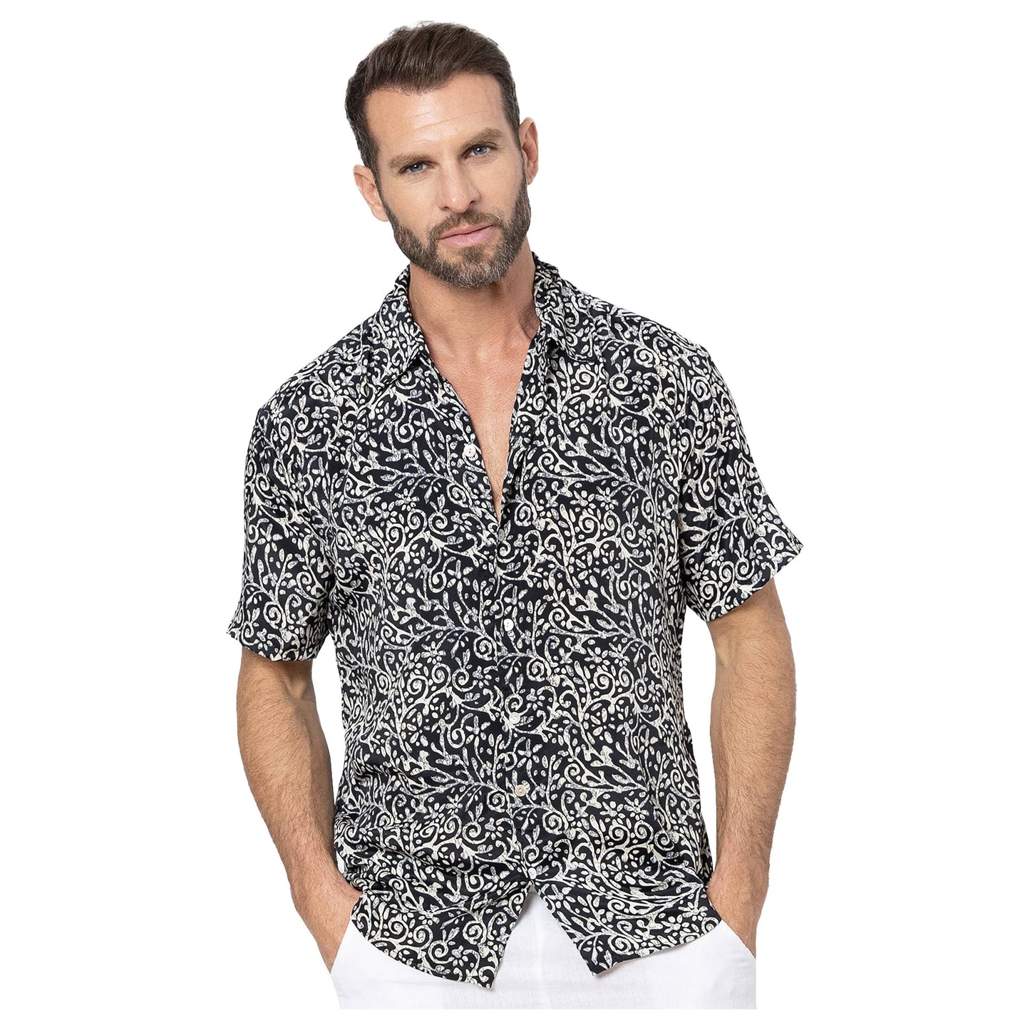 Camicia estiva a maniche corte con stampa