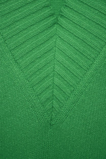 Maglione a maglia rasata con scollo a V
