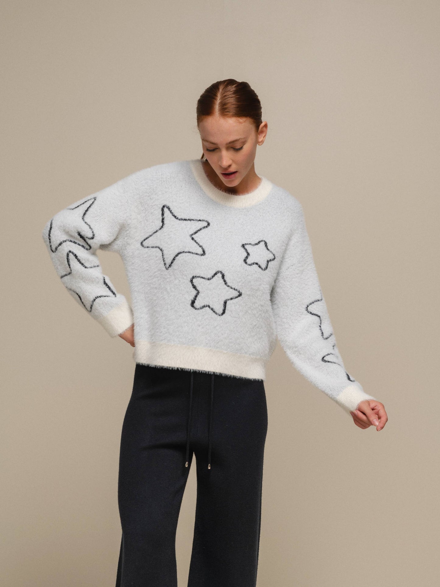 Maglione in maglia morbida con stelle