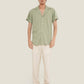 Camicia verde in cotone waffle