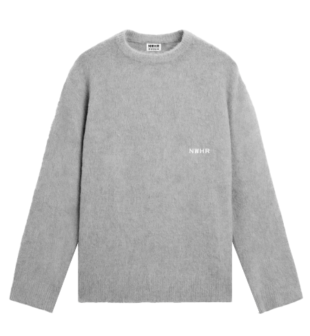 Maglione boxy grigio effetto spazzolato