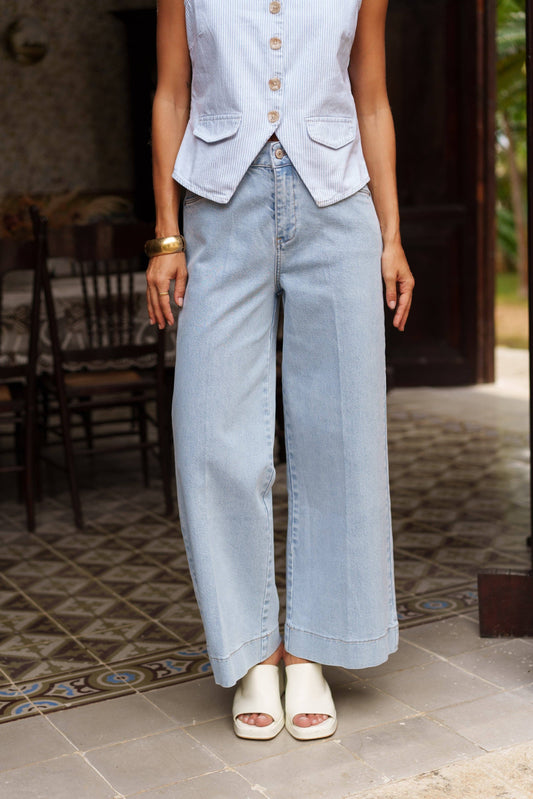Jeans Basile a gamba larga a vita alta