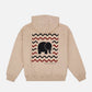 Felpa con cappuccio oversize in cotone biologico avorio da donna