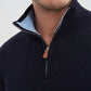 Maglione camionneur effetto cashmere blu navy