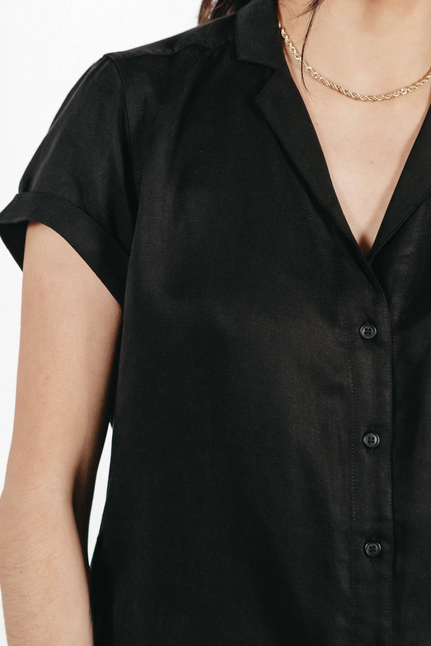 Camicia Innes nera a maniche corte
