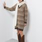 Abito in maglia jacquard con scollo a V