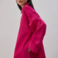 Camicia oversize in raso fucsia