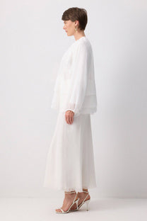 Blusa in chiffon a balze stratificate elegante